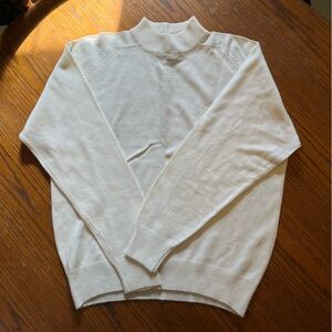 Classic Women's Vintage Cream Crew Neck Knit Sweater Large